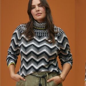 Anthropologie Maeve Ski Slope Turtleneck Sweater Sz M